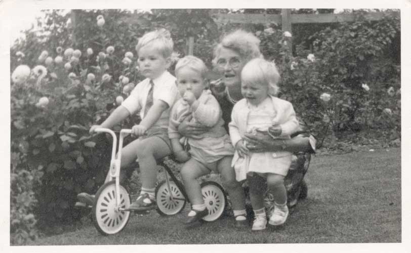 Poll with grandnephews Richard and Paul Weaver and granddaughter Debbie